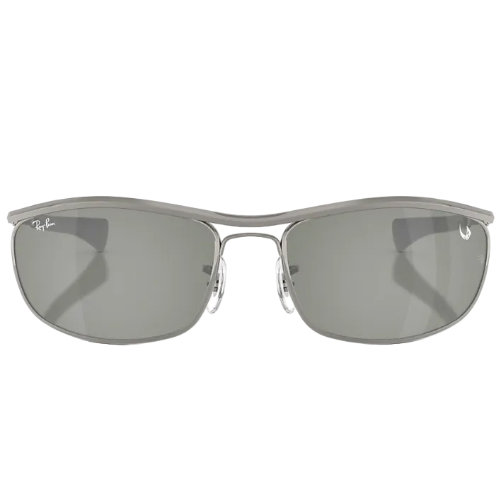 Ray Ban Men Oval Frame Polished Gunmetal Sunglasses