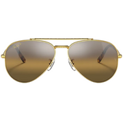 Ray Ban Men Pilot Frame Shiny Matte Polished Gold Sunglasses