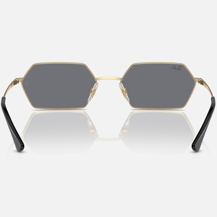 Ray Ban Men Irregular Frame Polished Light Gold Sunglasses