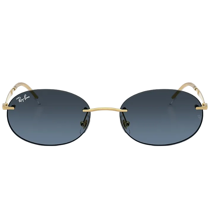 Ray Ban Men Oval Frame Royal Gold Sunglasses