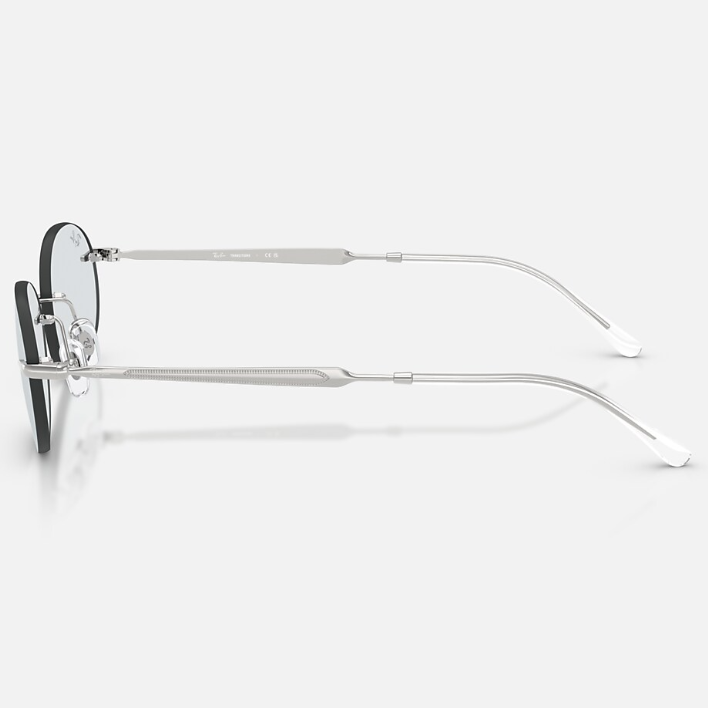 Ray Ban Men Oval Frame Light Silver Sunglasses