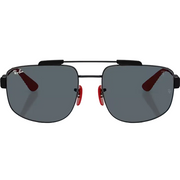 Ray Ban Men Square Frame Polished Red Sunglasses