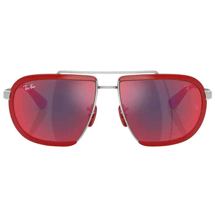Ray Ban Women Irregular Frame Polished Silver Sunglasses