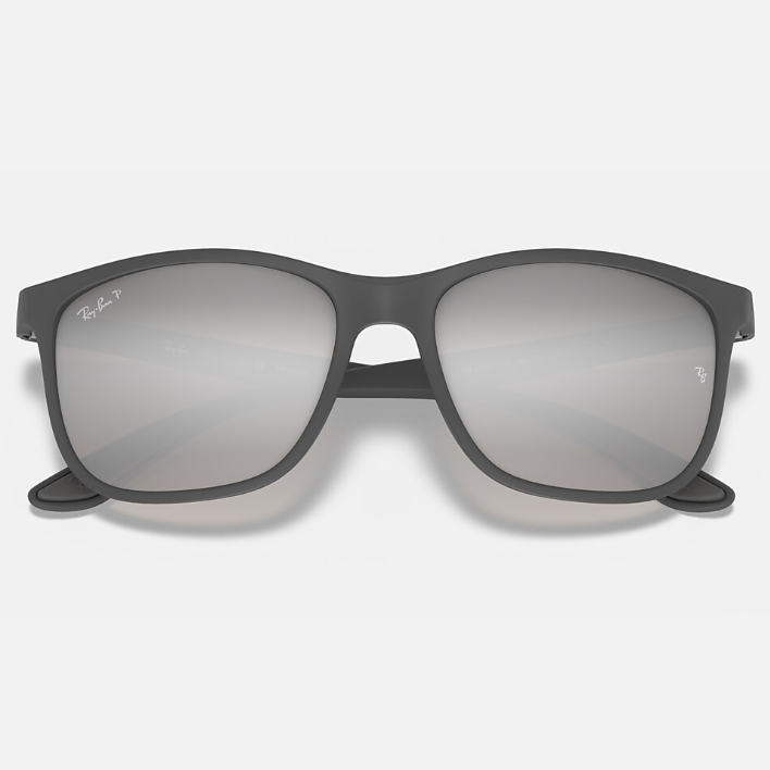 Ray Ban Men Square Frame Shiny Matte Grey Sunglasses