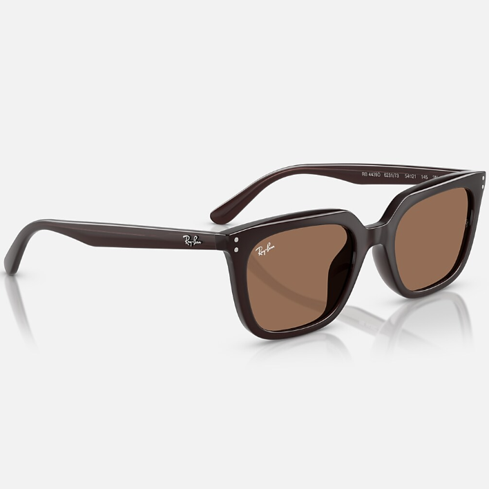 Ray Ban Women Square Frame Polished Opal Brown Sunglasses