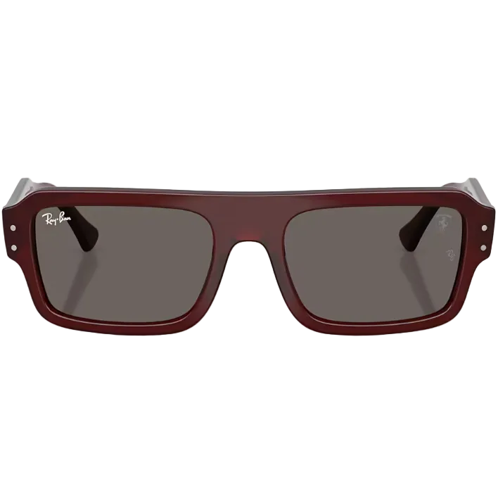Ray Ban Men Rectangle Frame Red Sunglasses
