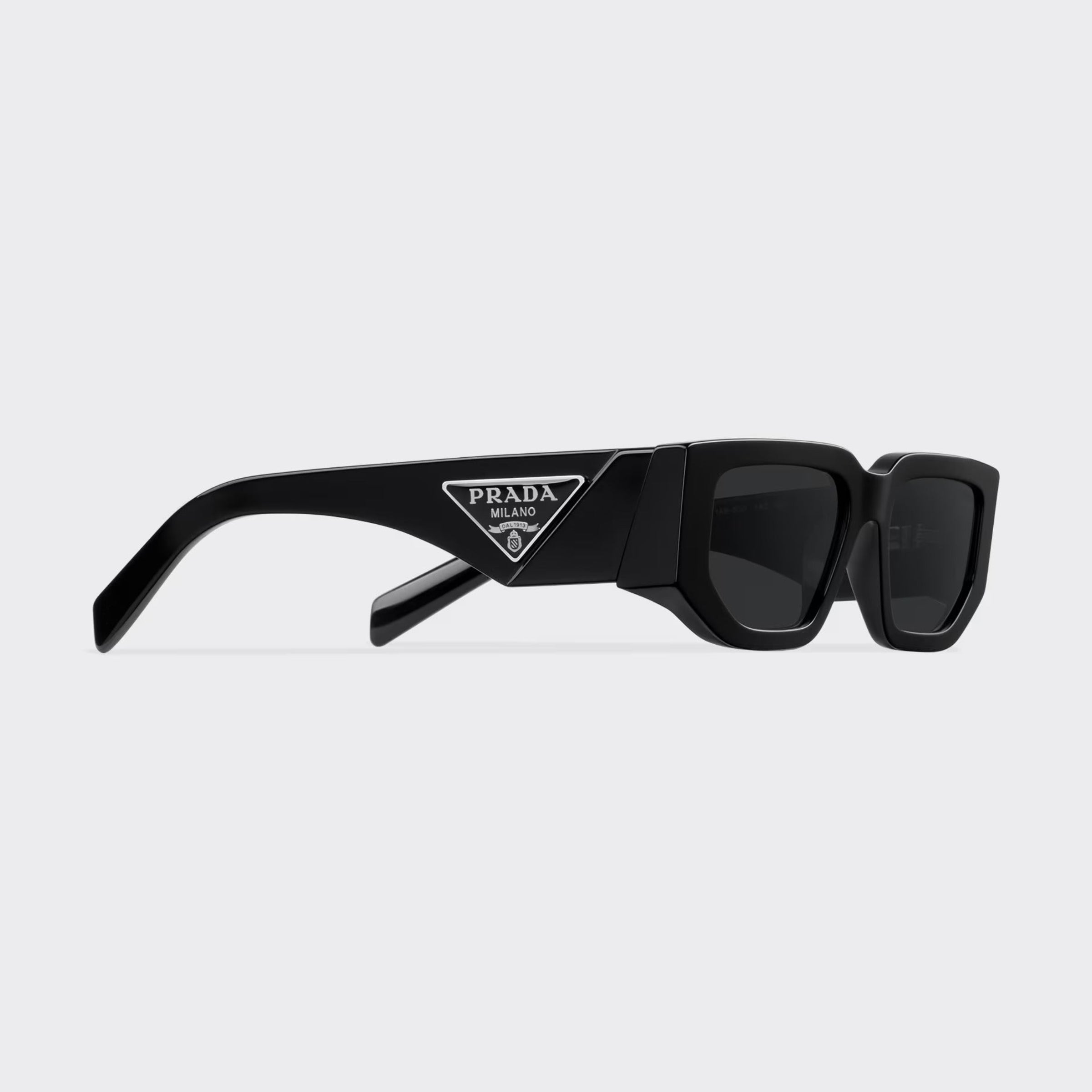 Prada Men Rctangular Frame Black Sunglasses
