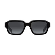 Prada Men Rectangular Frame Deep Black Sunglasses