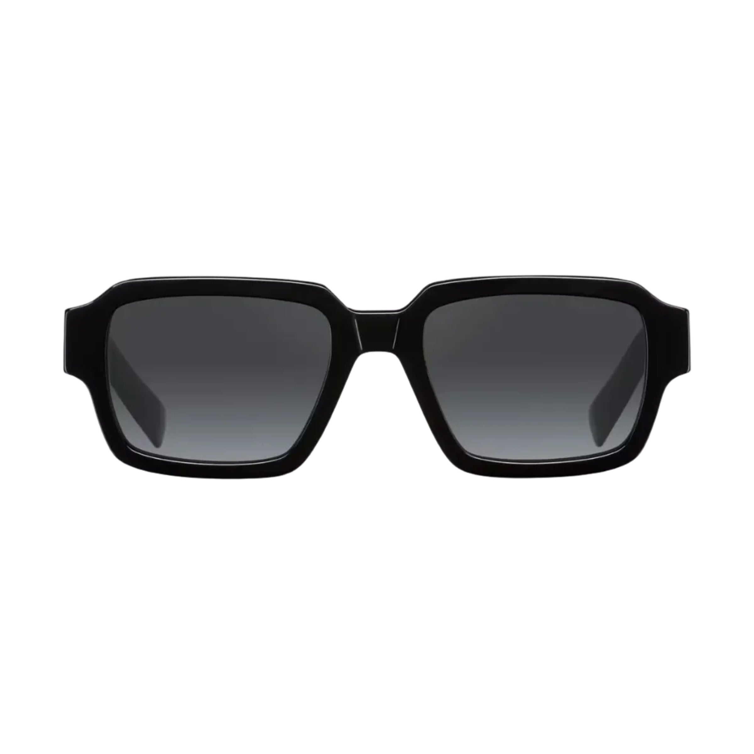 Prada Men Rectangular Frame Deep Black Sunglasses