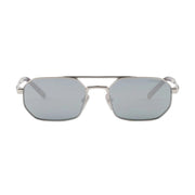 Prada Men Geometric Frame Silver Sunglasses