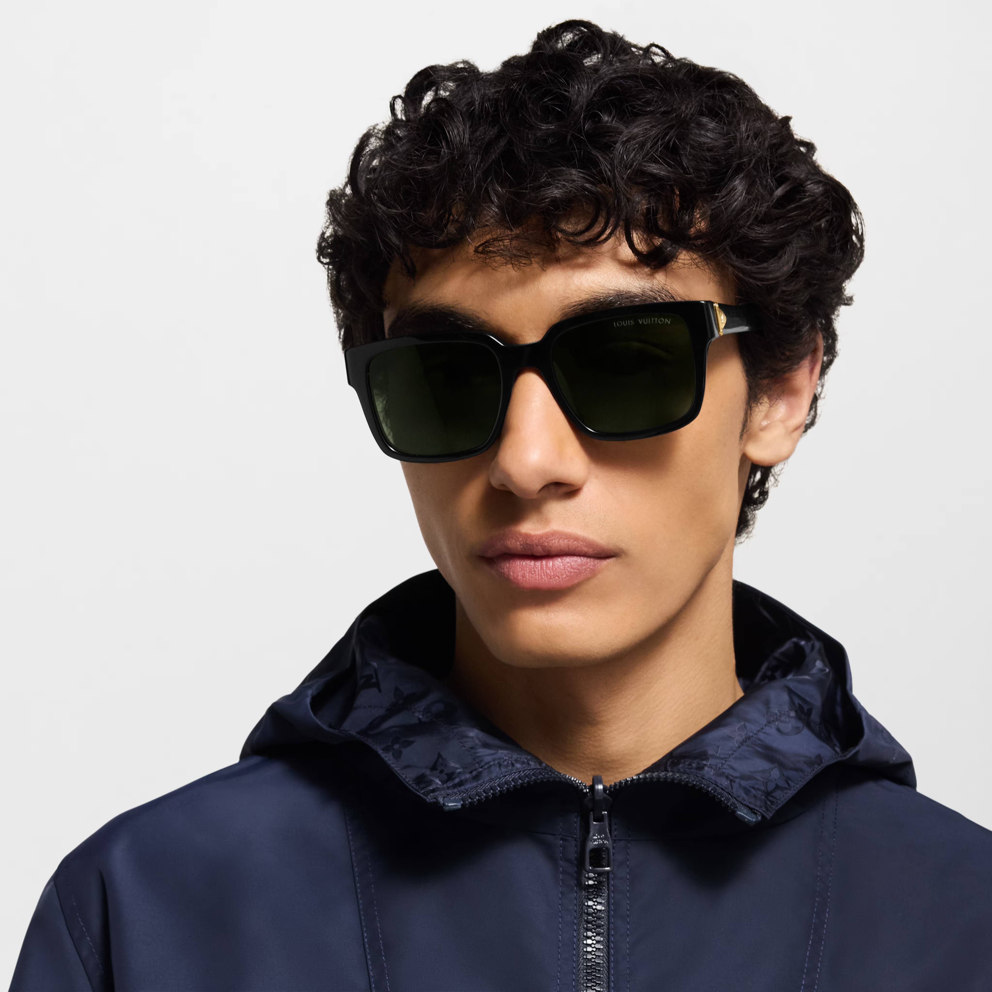 Louis Vuitton Men Sqaure Frame Jode Black Sunglasses