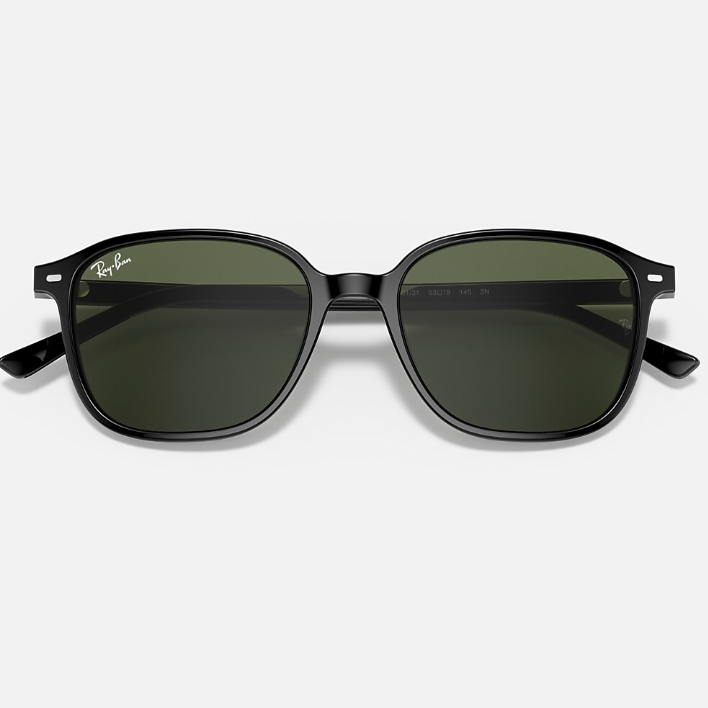 Ray Ban Women Square Frame Shiny Crow Black Sunglasses