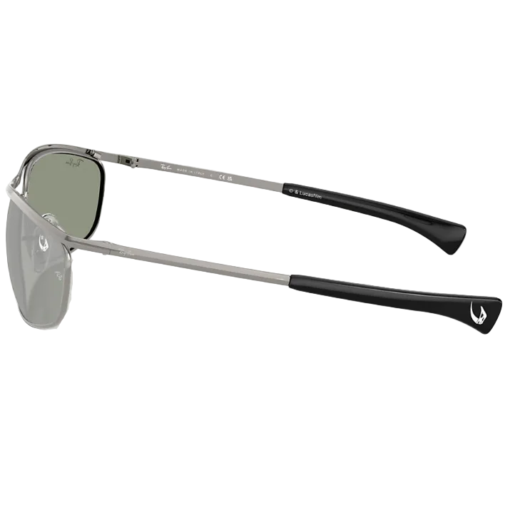 Ray Ban Men Oval Frame Polished Gunmetal Sunglasses