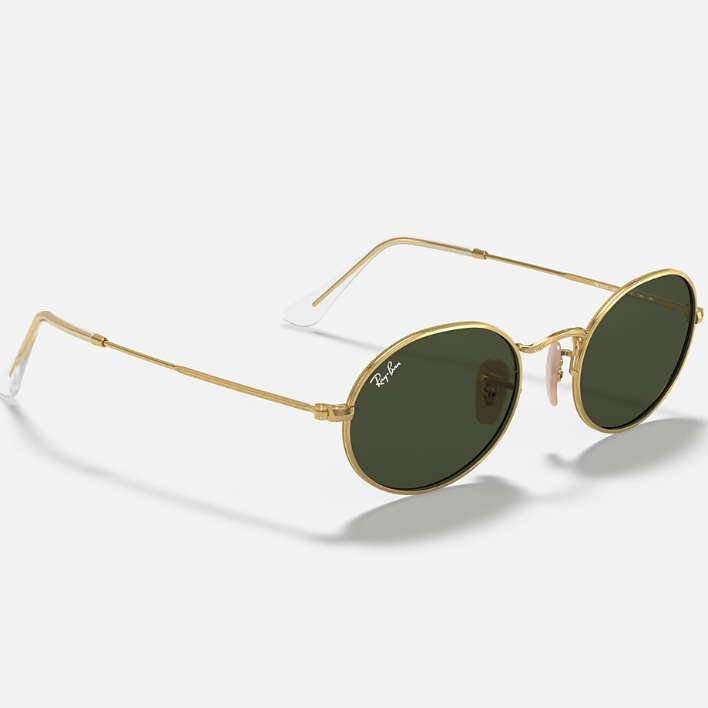 Ray Ban Men Oval Frame Caramel Gold Sunglasses