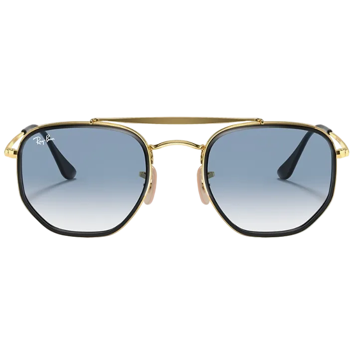 Ray Ban Men Irregular Frame Shiny Metallic Gold Sunglasses