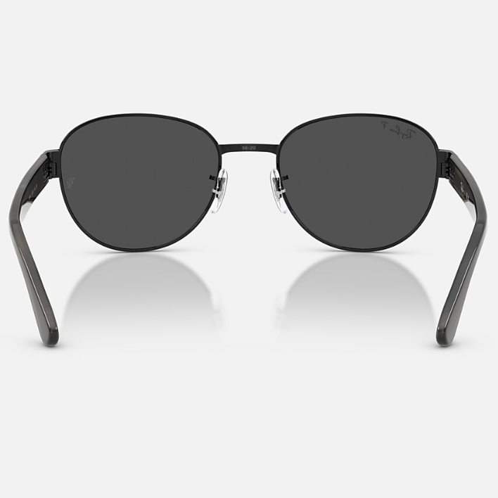 Ray Ban Men Square Frame Shiny Coal Black Sunglasses