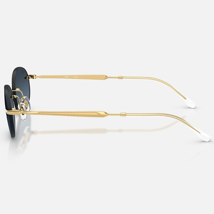Ray Ban Men Oval Frame Royal Gold Sunglasses