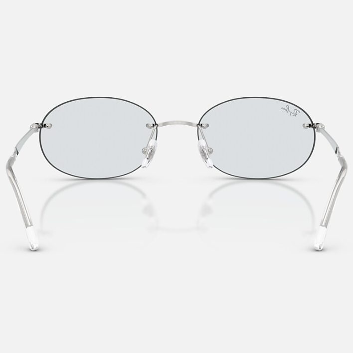 Ray Ban Men Oval Frame Light Silver Sunglasses