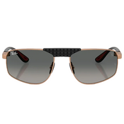 Ray Ban Men Irregular Frame Matte Rose Gold Sunglasses
