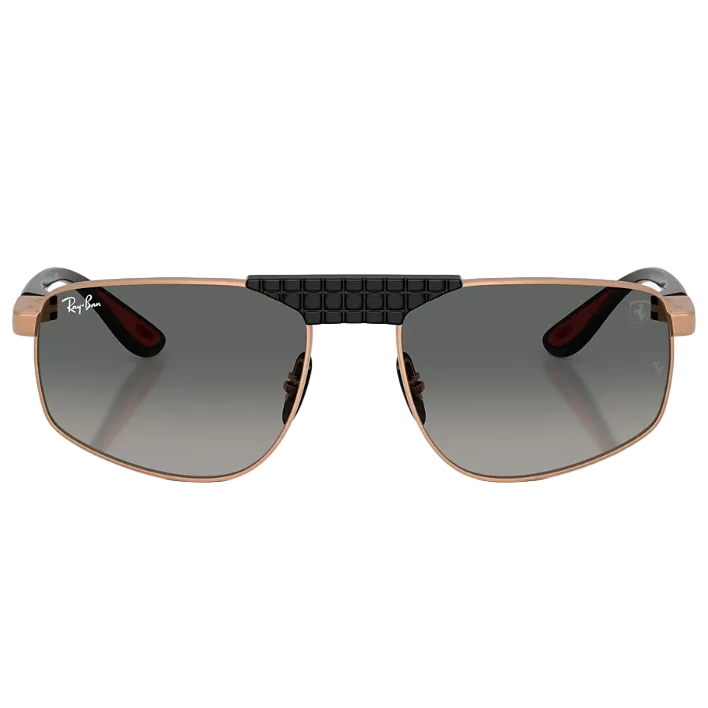 Ray Ban Men Irregular Frame Matte Rose Gold Sunglasses