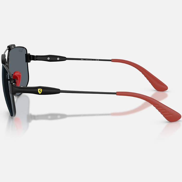 Ray Ban Men Square Frame Polished Red Sunglasses