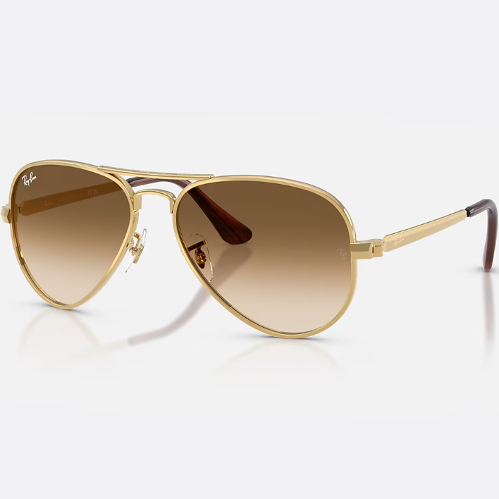 Ray Ban Men Pilot Frame Polished Arista Gold Sunglasses