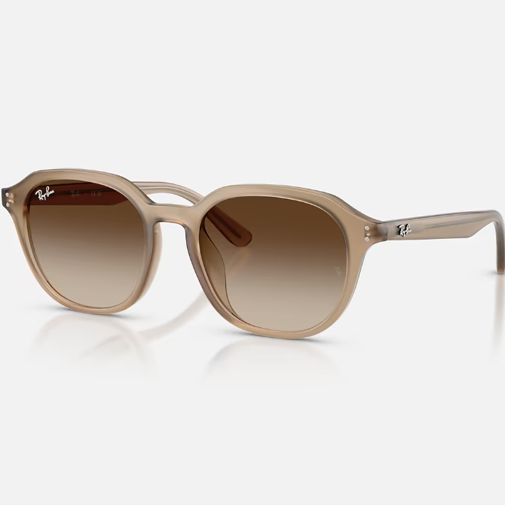 Ray Ban Men Square Frame Polished Turtledove Sunglasses