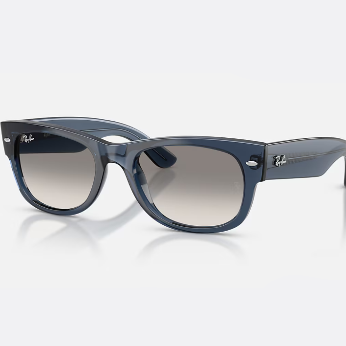 Ray Ban Men Square Frame Transparent Dark Blue Sunglasses