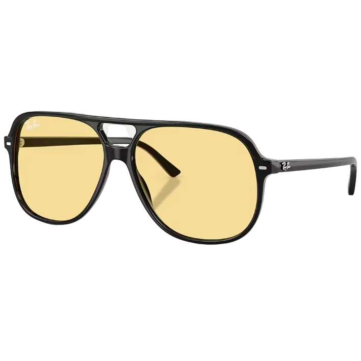 Ray Ban Men Round Square Frame Polished Black Sunglasses