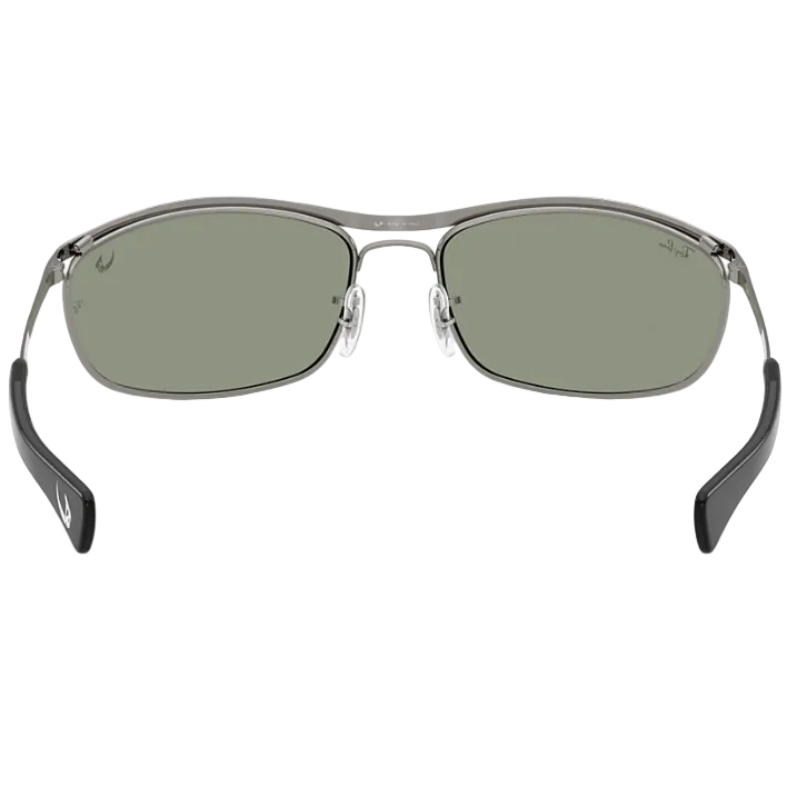 Ray Ban Men Oval Frame Polished Gunmetal Sunglasses