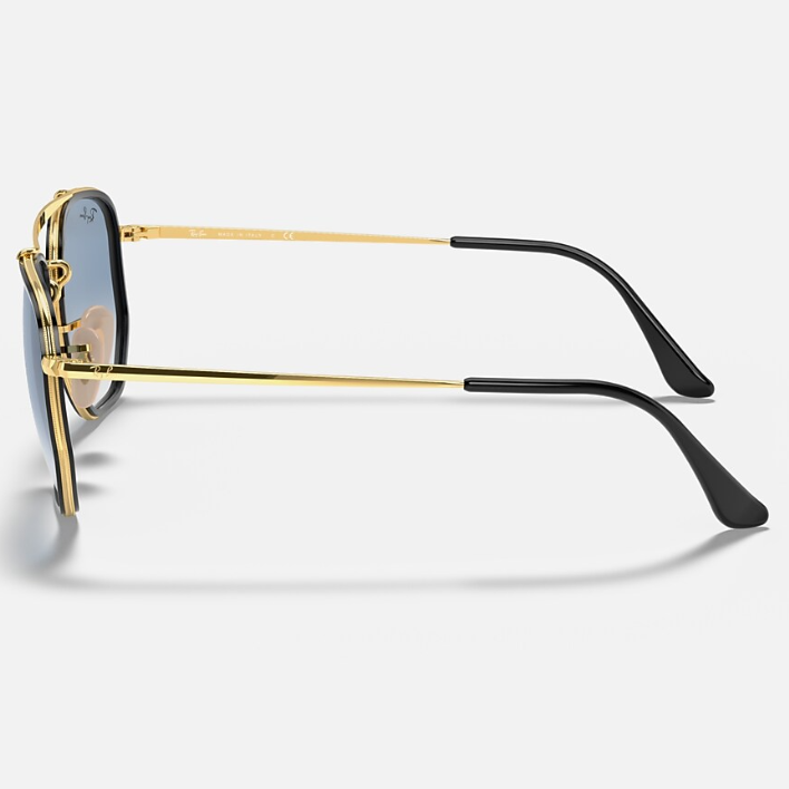 Ray Ban Men Irregular Frame Shiny Metallic Gold Sunglasses