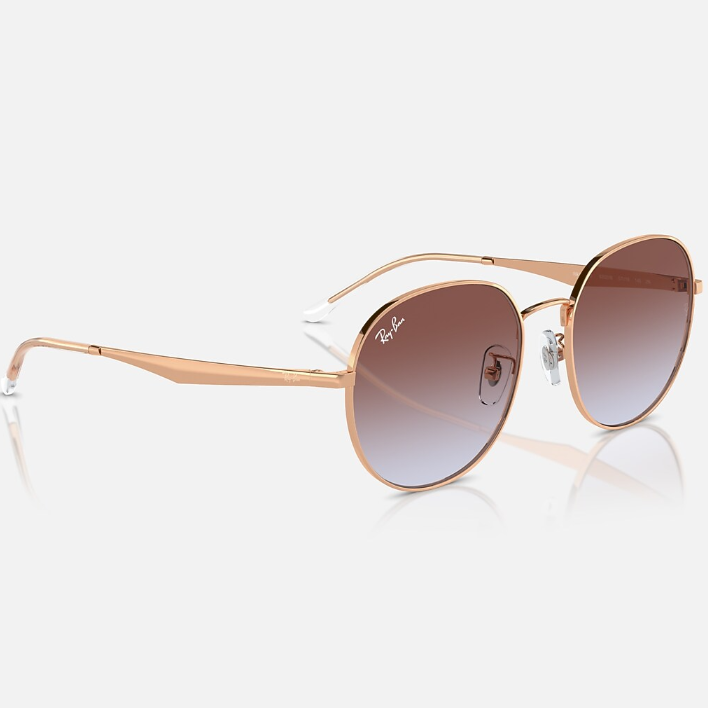 Ray Ban Men Phantos Frame Polished Rose Gold Sunglasses