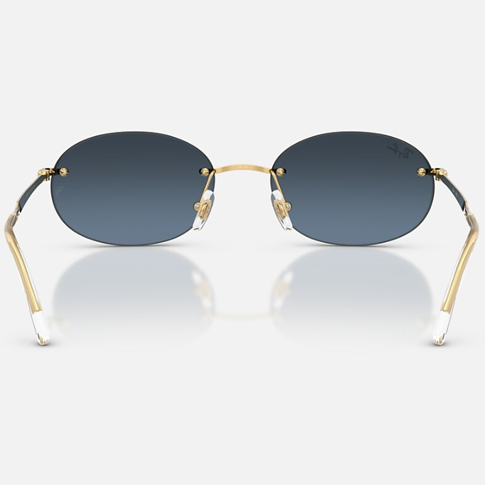 Ray Ban Men Oval Frame Royal Gold Sunglasses