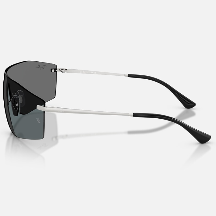 Ray Ban Men Irregular Frame Polished Silver Sunglasses