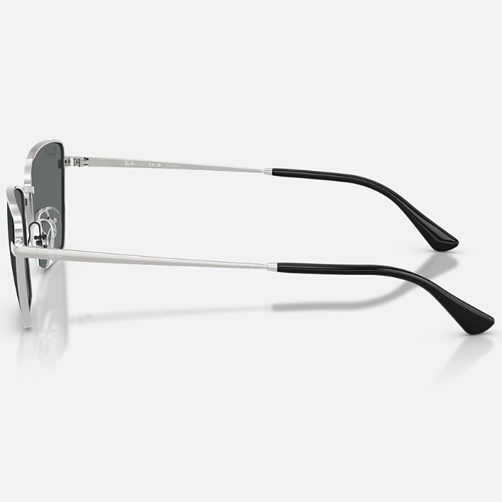 Ray Ban Women Irregular Frame Polished Shiny Silver Sunglasses