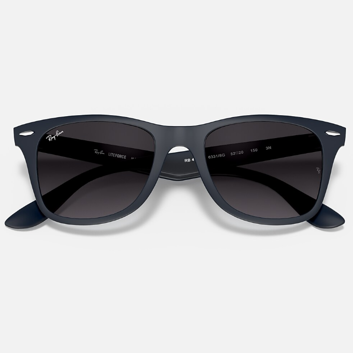Ray Ban Men Sqaure Frame Shiny Matte Blue Sunglasses