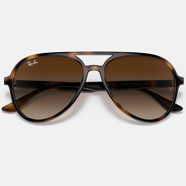 Ray Ban Women Pilot Frame Polished Havana Sunglasses