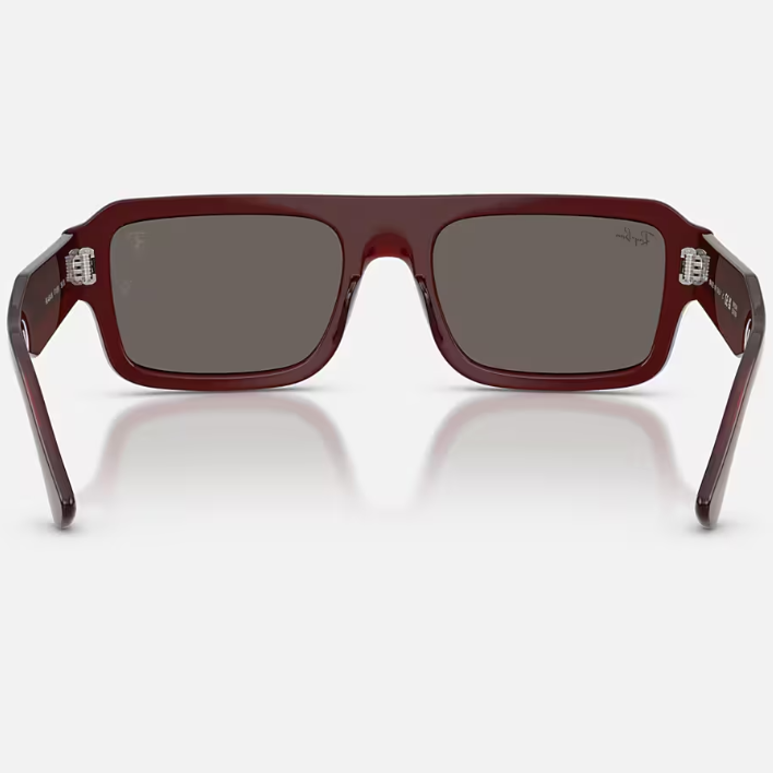 Ray Ban Men Rectangle Frame Red Sunglasses