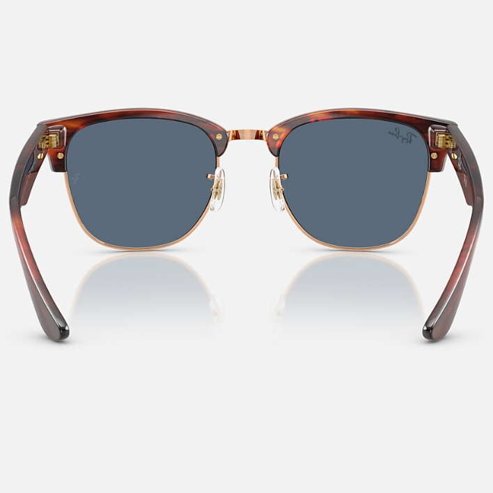 Ray Ban Men Square Frame Polished Striped Havana On Rose Gold Sunglasse