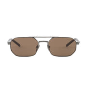 Prada Men Geometric Frame Gunmetal Sunglasses