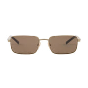 Prada Men Rectangular Frame Brushed Gold Sunglasses