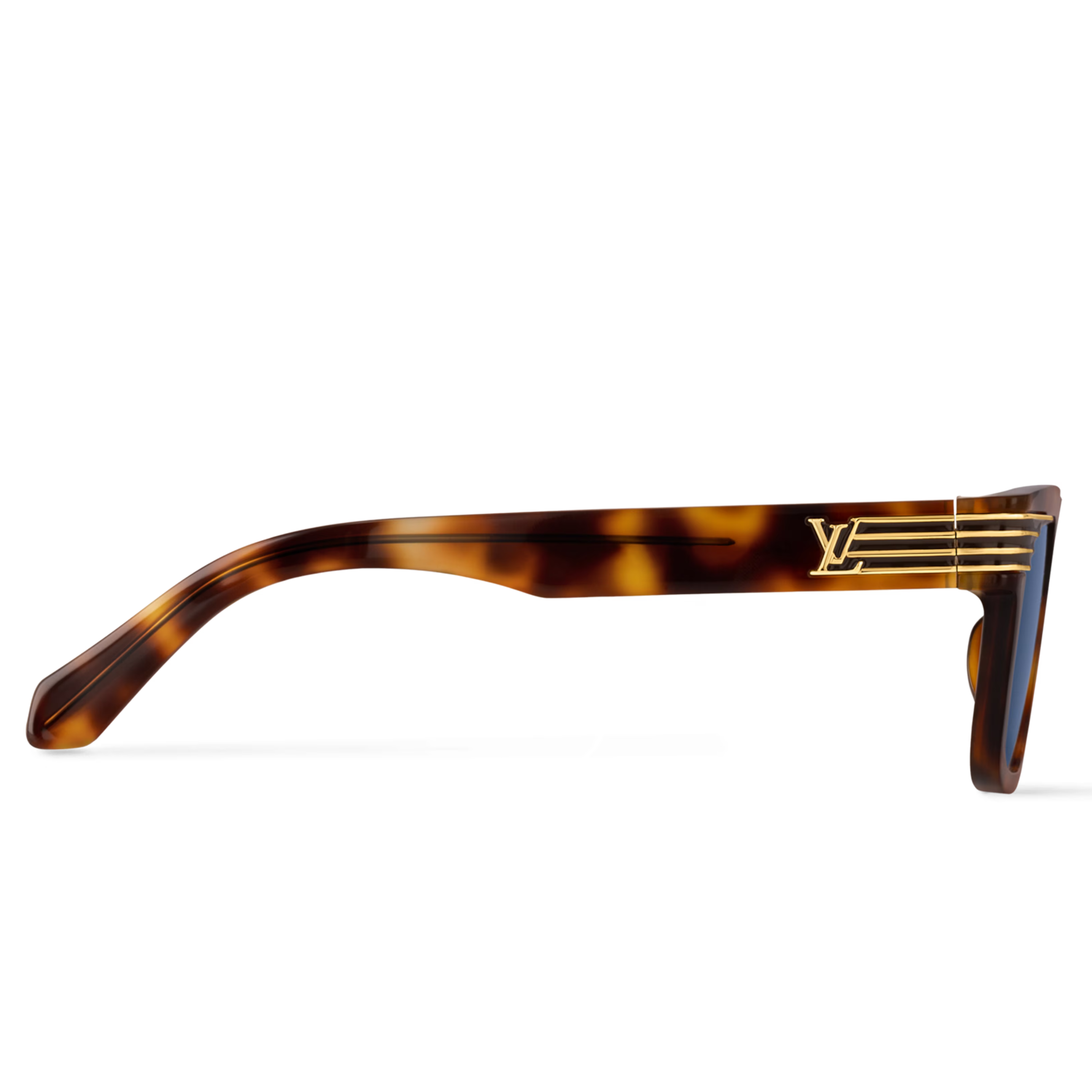 Louis Vuitton Men Sqaure Frame Chocolate Tortoise Sunglasses