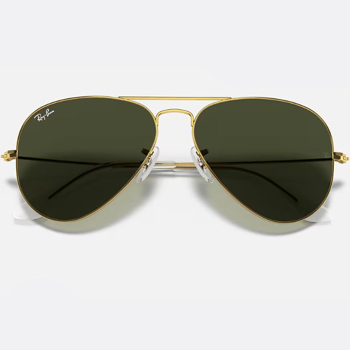 Ray Ban Men Pilot Frame Shiny Arista Gold Sunglasses