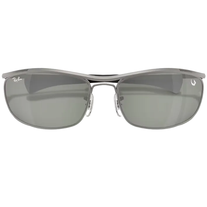 Ray Ban Men Oval Frame Polished Gunmetal Sunglasses