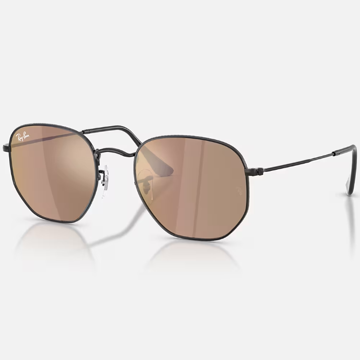 Ray Ban Men Irregular Frame Deep Black Sunglasses