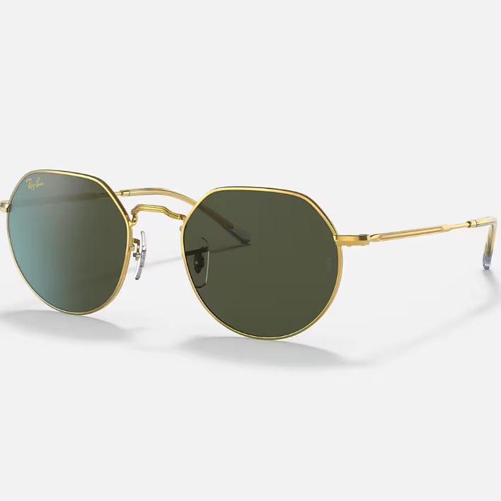Ray Ban Men Irregular Frame Deep Gold Sunglasses
