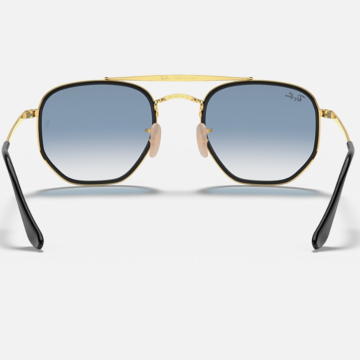 Ray Ban Men Irregular Frame Shiny Metallic Gold Sunglasses