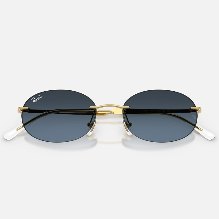 Ray Ban Men Oval Frame Royal Gold Sunglasses