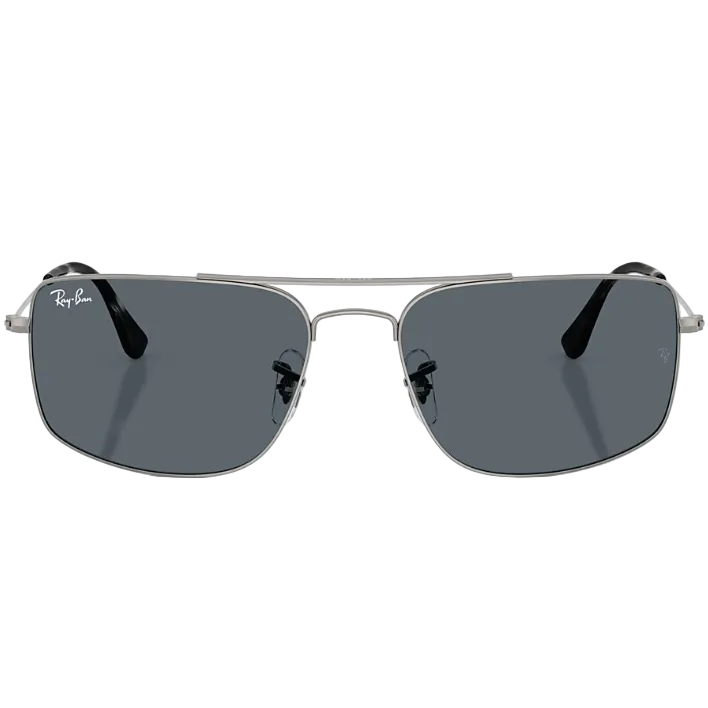 Ray Ban Men Square Frame Polished Gunmetal Sunglasses