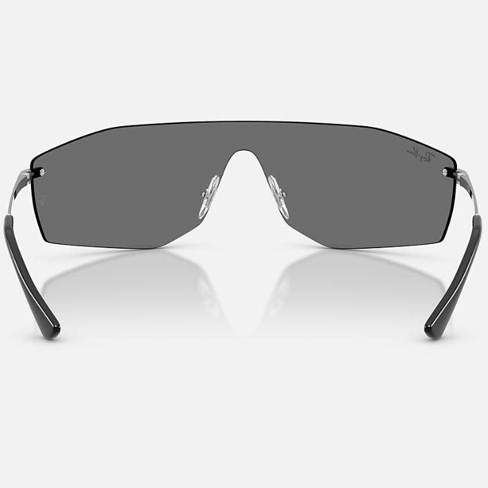 Ray Ban Men Irregular Frame Polished Silver Sunglasses